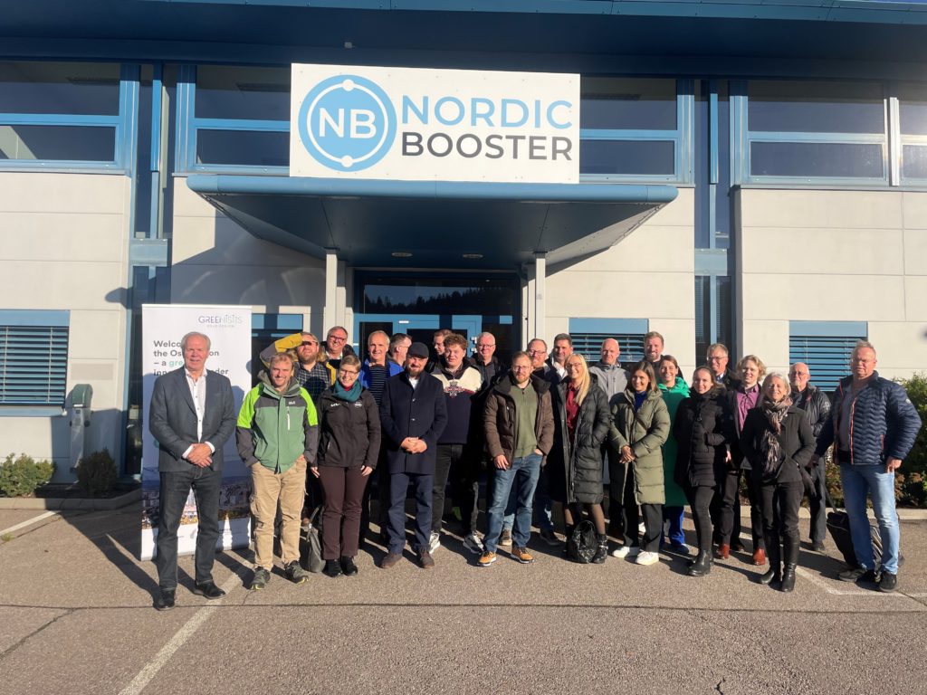 Trond Skaufel, CEO of Nordic Booster, demonstrates mobile rapid chargers with built-in batteries, providing high-power charging for electric machinery in areas with limited or no grid access.